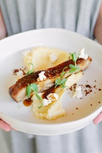 GK Pork belly served with popcorn mash and bacon dust LR 2